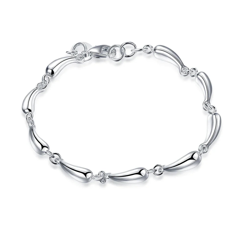 Fashion charm 925 Sterling Silver Bracelet for man woman Twisted rope chain fine jewelry Wedding party Christmas gift Lootquake LLC