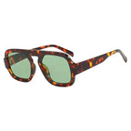 DOHOHDO 2025 Fashion Square Sunglasses Women New Retro Black Brown Thick Frame Pilot Sun Glasses Woman Chic Polygon Shades UV400