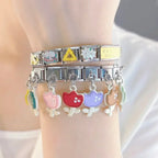 Hapiship 2023 Fashion Charm Italian Links Flower Flower Bee Tent Fit 9mm Bracelet Stainless Steel Making DIY Jewelry DJ661-C