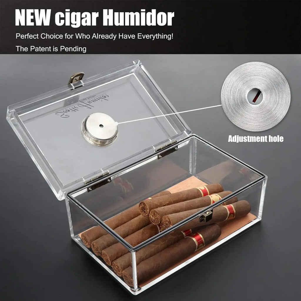 Scotte Cigar Case Humidors Acrylic Cigar Box Hygrometer Humidifier Hold 20 Cigars Include Cigar Cutters Cigar Punch Accessories Lootquake LLC