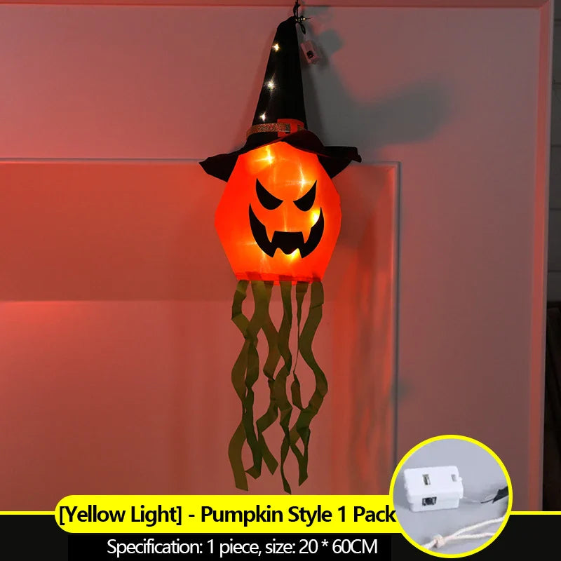 Halloween decoration prop scene arrangement hanging lantern pumpkin lanterns outdoor hanging decorations colorful lantern string Lootquake LLC