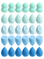 30 Beauty Eggs (Makeup Sponges) Foundation Make-Up Mixed Beauty Sponge, Liquid, Cream and Powder Without Blemish, Multi-Color C