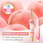 Lip Oil Lipstick Set Lightweight Peach Flavor Lipgloss Lip Deeply Moisturizing Long Lasting Hydration Lip Makeup Cosmetics