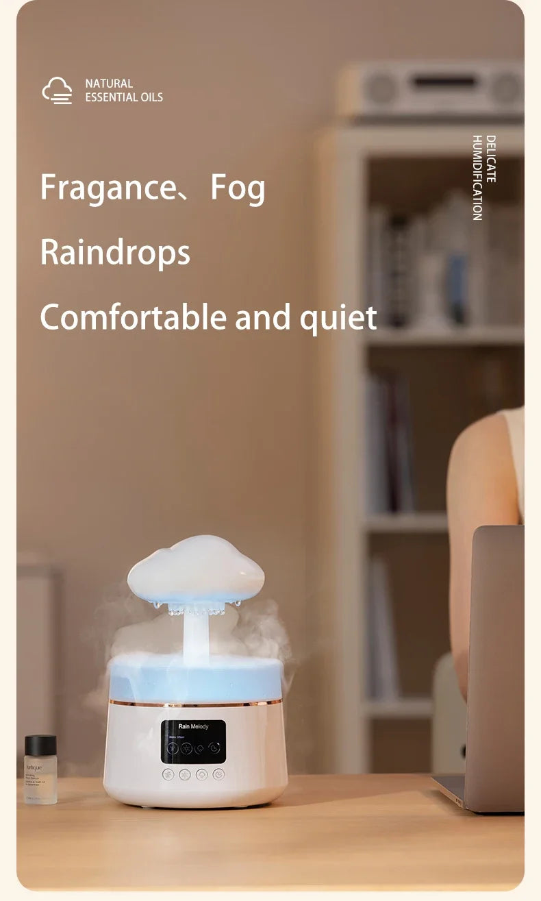 300ml 5W USB Air Diffuser Bluetooth Rain Cloud Humidifier Design Mushroom Lamp Colorful NightLight Ultrasonic Aroma Diffuser