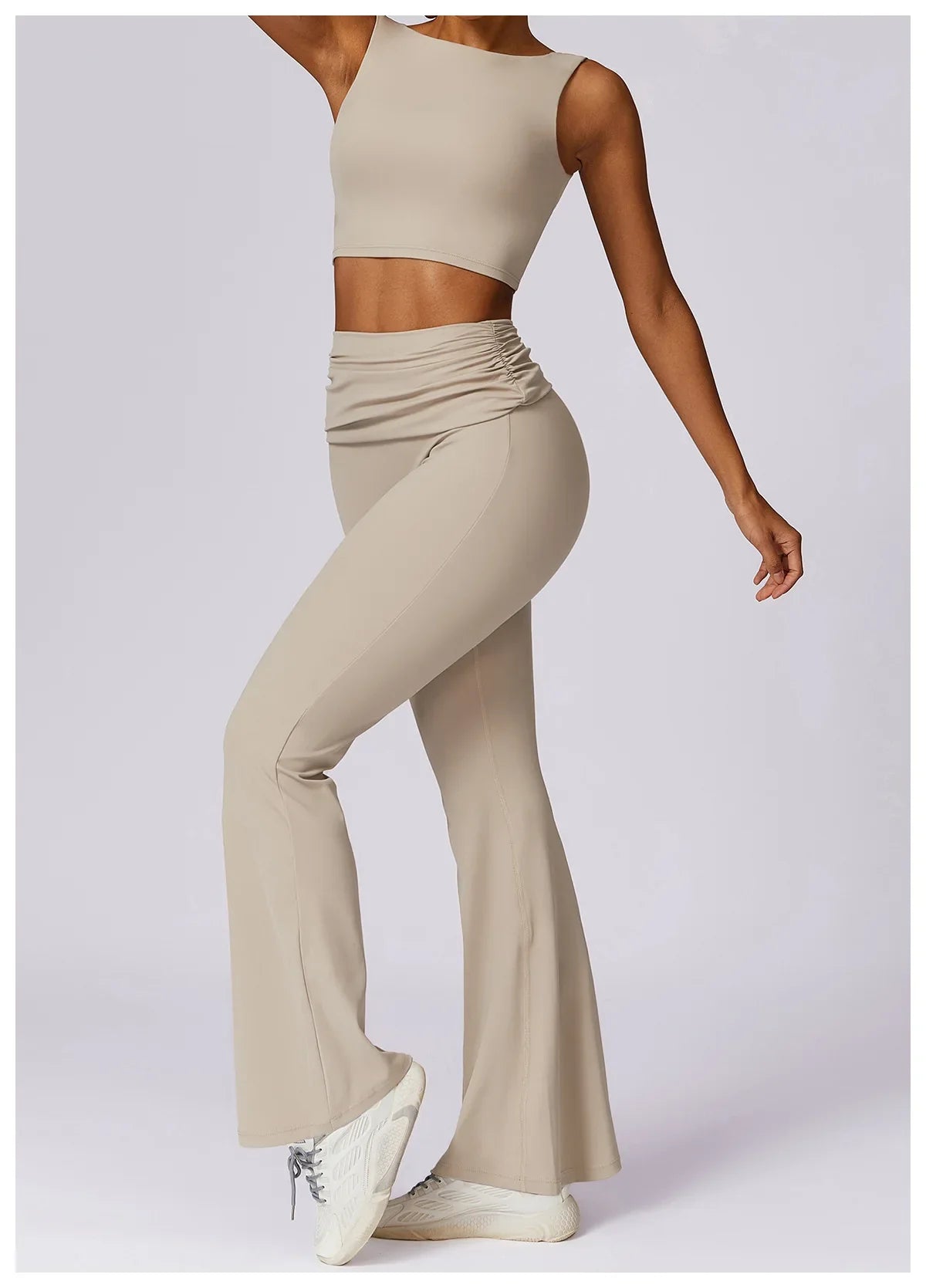 Elevate Activewear: Seamless Leggings & Top Set THRIXINE