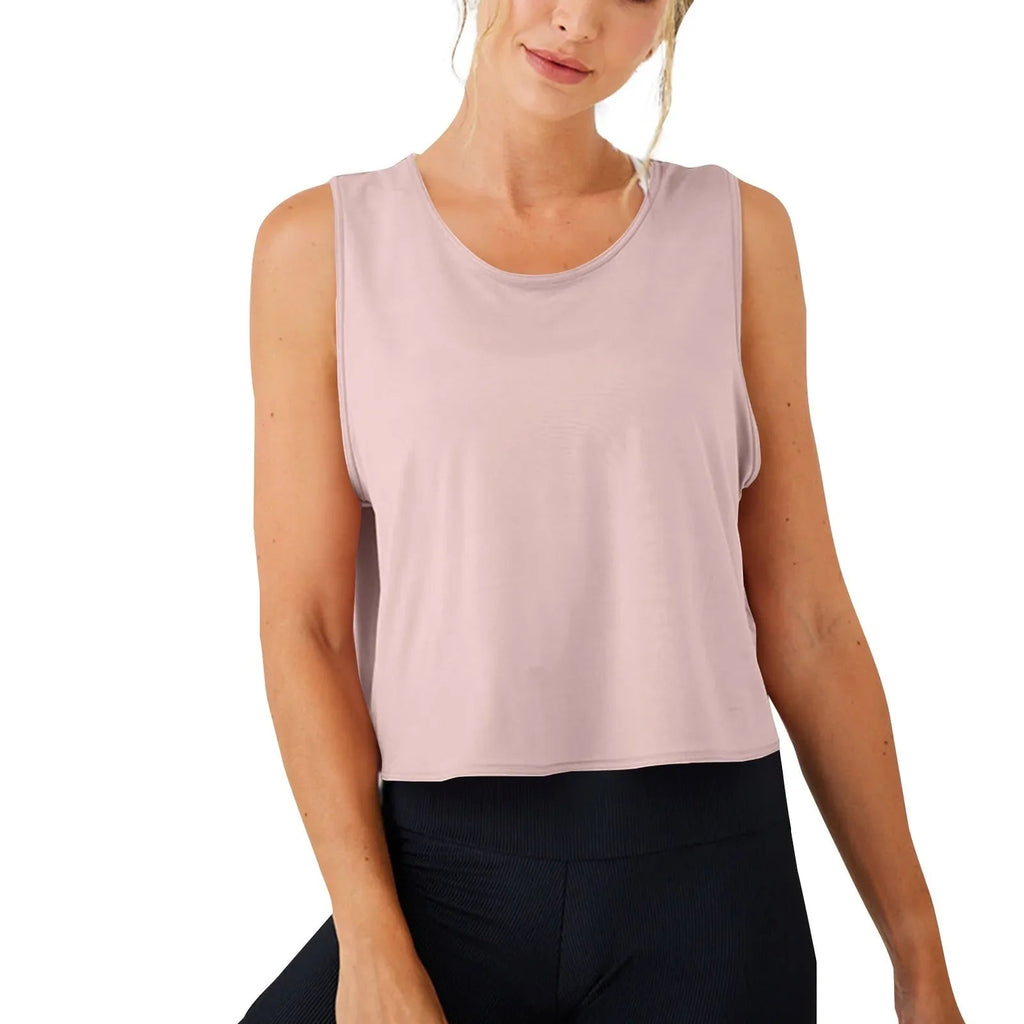 Women'S Solid Color Top Women'S Sports Suspender Top Women'S Fashion Hollow Back Sports Running Fitness Casual Hundred Yoga Top Lootquake LLC