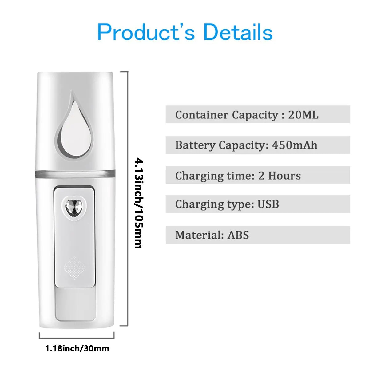 Mini Nano Mist Sprayer Cooler Facial Steamer Humidifier USB Rechargeable Face Moisturizing Nebulizer Beauty Skin Care Lootquake LLC