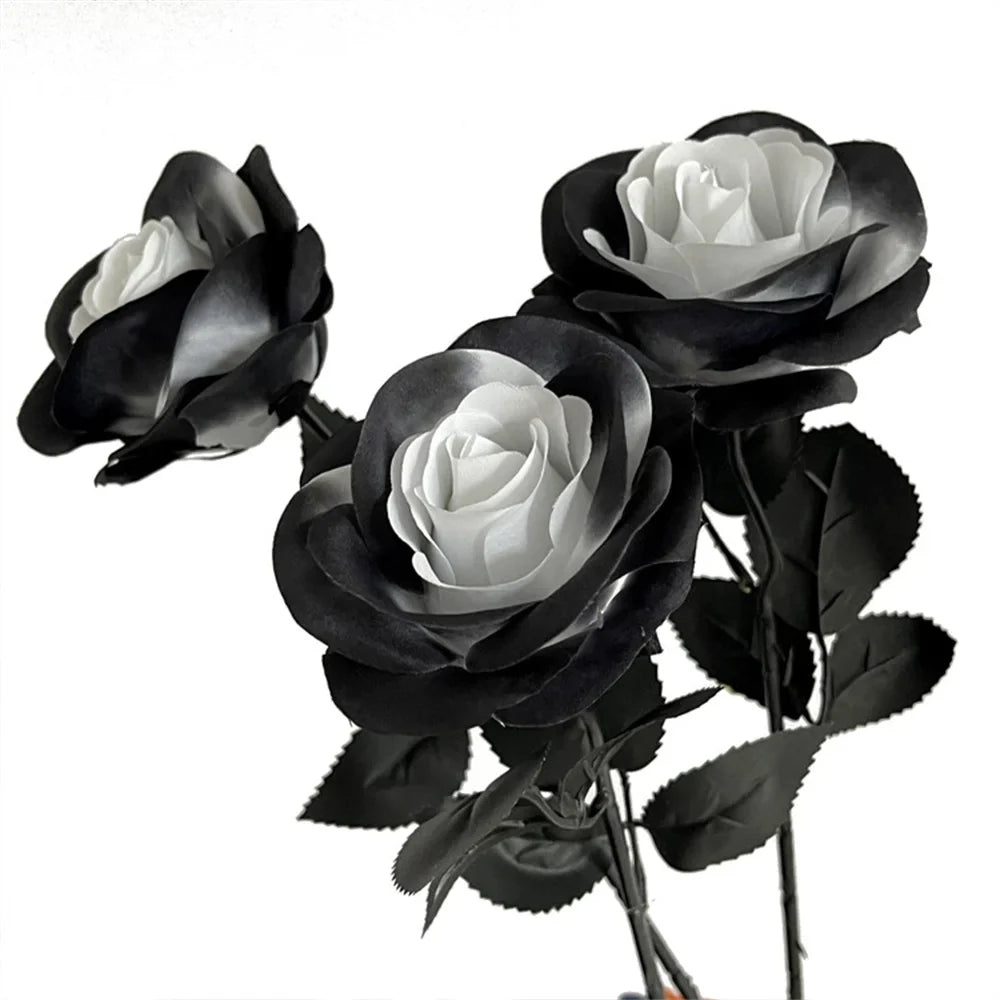 Halloween Decoration Artificial Flowers Bouquet With Pumpkins & Black Roses, Halloween Table Centerpiece For Dining Living Room Lootquake LLC