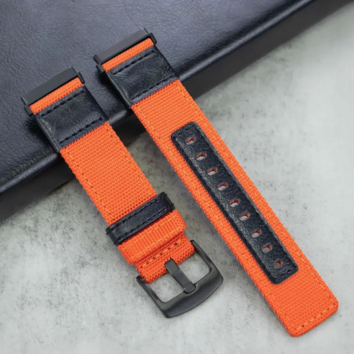 Fitbit Versa & Sense Nylon Leather Band - Versatile Style - SJB-DIAMOND ELITES