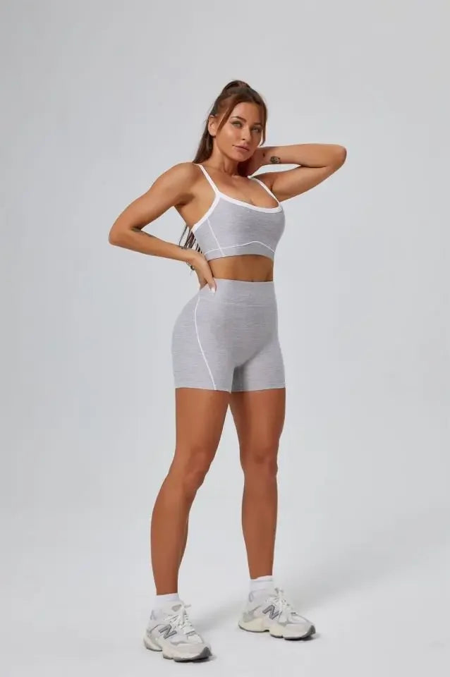 FlareLift Yoga Set: High-Waist Pants & Backless Bra THRIXINE