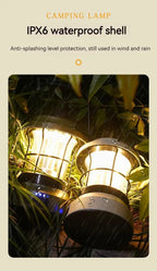Retro Lamp Portable Camping Lantern USB Recharge Camping Tent Travel Light Vintage Outdoor Lighting Camping Equipment Flashlight