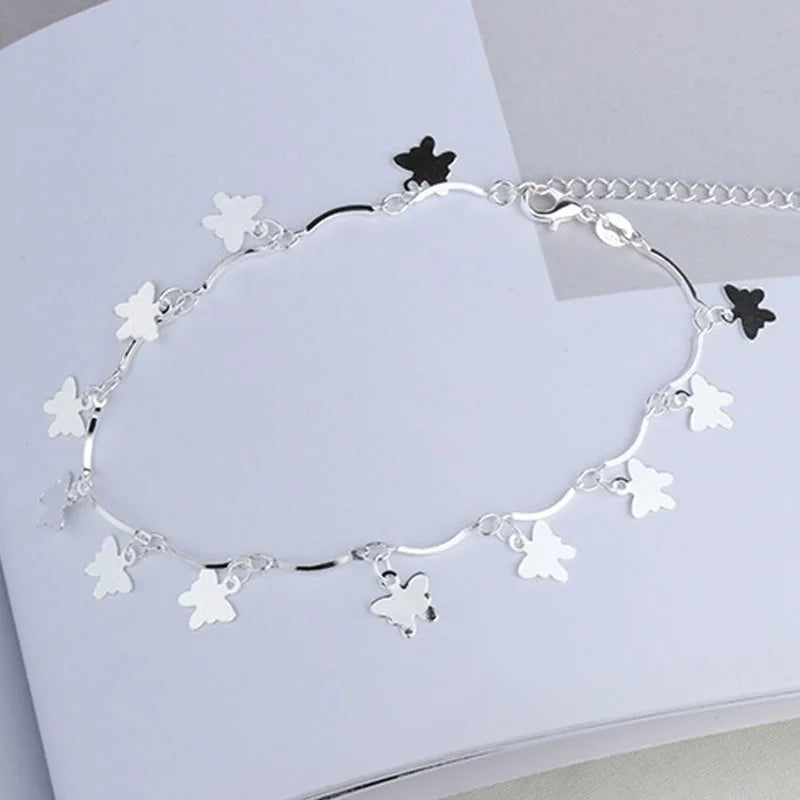 Silver color Stars Anklet Double Layer plated Charms Ankle Bracelet Jewellery Anklets For Women Foot Jewelry Love 2023 new hot Lootquake LLC
