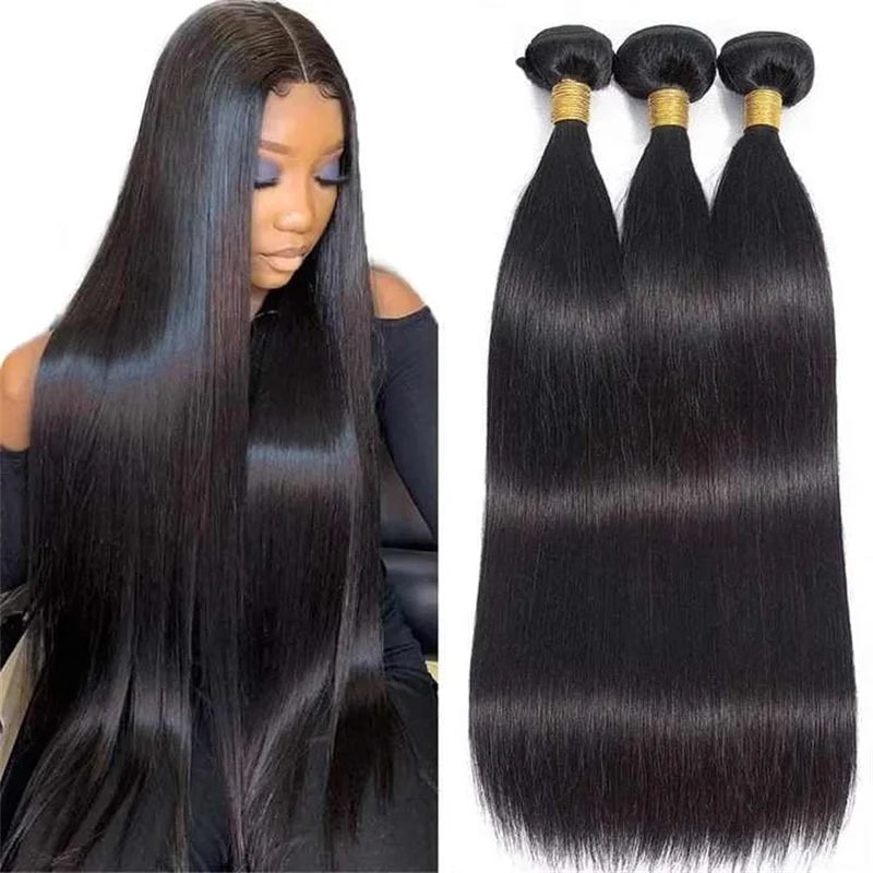 Silky Straight Bundles Human Hair Remy Brazilian Hair 14-30 Inches