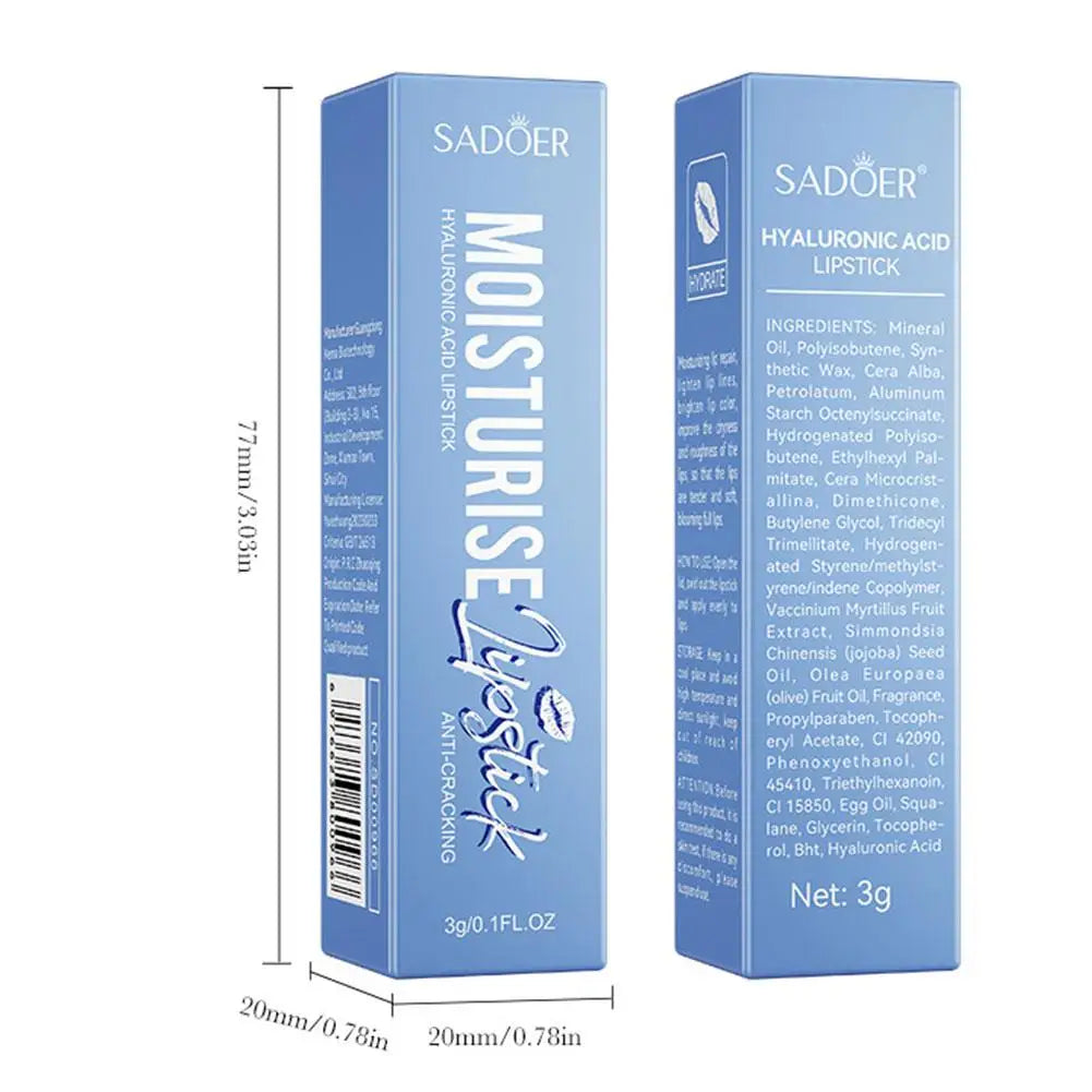 Hyaluronic Acid Lipstick Lips long-lasting Moisturizing Nourishing Soothing Dryness Brightening Lip Balm Beauty Skin Care Lootquake LLC