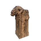Hand Carved Vietnam Wood Wooden Mythical Beast Statue Figurine Wealth Attracting Auspicious Ornament Home Office Desk Decor Lootquake LLC