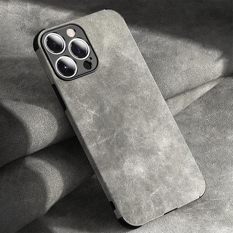 Luxury Leather Phone Case For iPhone 14 13 12 11 Pro Max Mini X XS XR 7 8 Plus SE Retro Solid Color Soft Silicone Cover PU Leather Classic Luxury Business Slim Cover Non-Slip Anti Scratch Full Protective Phone Cases Stevvex