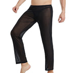 Men's Sleep Bottoms Transparent Mesh Breathable Pajamas for Men Sleepwear Leggings
