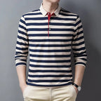 Male Sweatshirts 100℅ Cotton Pullover Stripe Business Formal Red Mens Polo Shirts Clothing Deals High Quality New Luxury Sale Xl