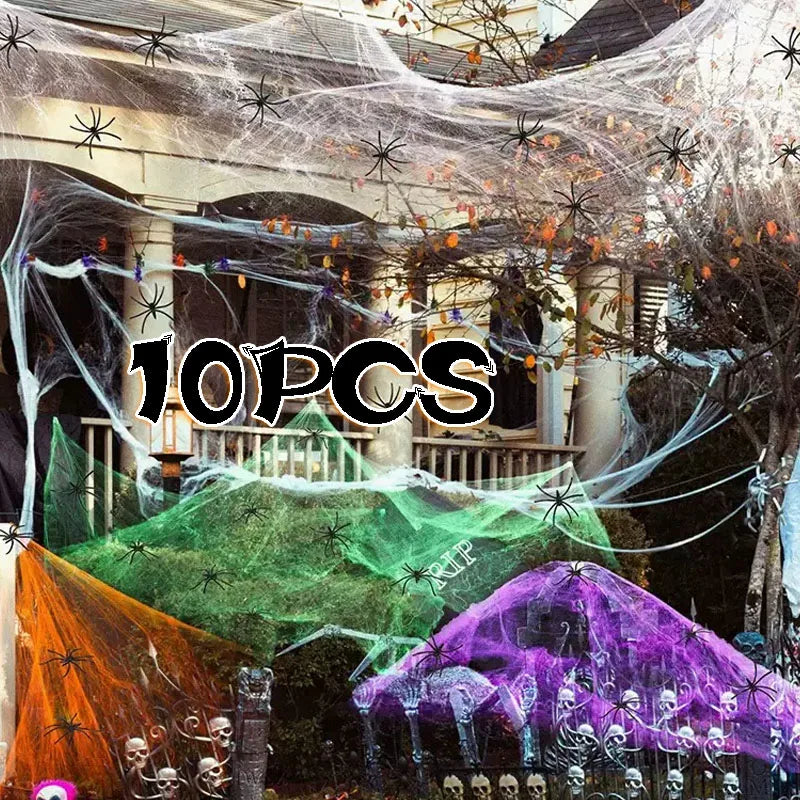 Halloween Decoration Party Accessories Decorations for Events Scream Festa Spider Web Black Outdoor Props Haunted House Spider Lootquake LLC