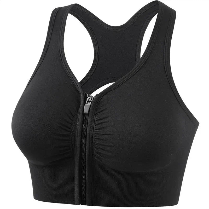 Women's sports bra front zipper design THRIXINE