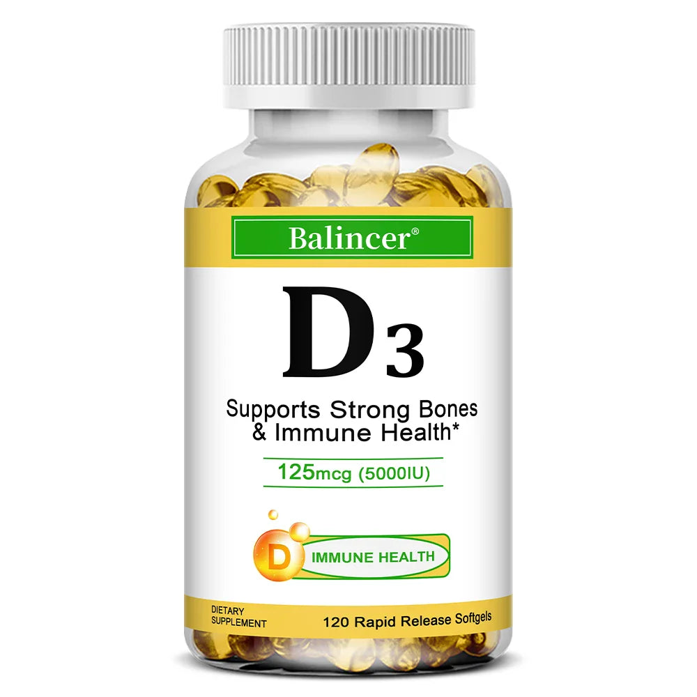 Vitamin D3 5000 IU - Supports Strong Bones & Immune Health - Gluten Free Non-GMO Vitamin D Supplement Lootquake LLC