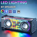 Bluetooth 5.0 Dual Speakers Wireless RGB1800mAh Transparent Mecha Speakers  Light Effect Loudspeaker Bass Subwoofer Mini Speaker Lootquake LLC