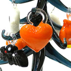 Halloween Decor Cute Glass Tree Figurine Ornaments with Mini Owl Spider Bat Pumpkin Cross Ghost Evil Eye Heart Moon Hat Pendant Lootquake LLC