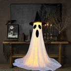 Lighted Spooky Ghost Decor Scary Standing Ghost with LED String Lights Home Porch Garden Yard Lawn Party Halloween Decorations Lootquake LLC
