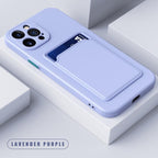 White Soft Wallet Card Holder Phone Case For iPhone 11 12 13 Pro Max Camera Protective Case Wallet Holder Cover Soft Portable Silicone Back Cover Durable Phone Case Stevvex