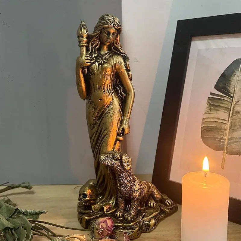 Goddess Statue Resin Sculpture Figurine Retro Witch Statue Goddess Spiritual Figurine Craft Art Statue for Home Decoration Lootquake LLC