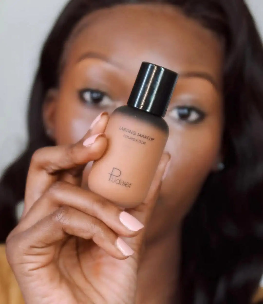 Pudaier Long-Lasting Natural Foundation - Brown Small Bottle, Matte Finish, Non-Sticky, Creamy Texture, Suitable for All Skin Ty