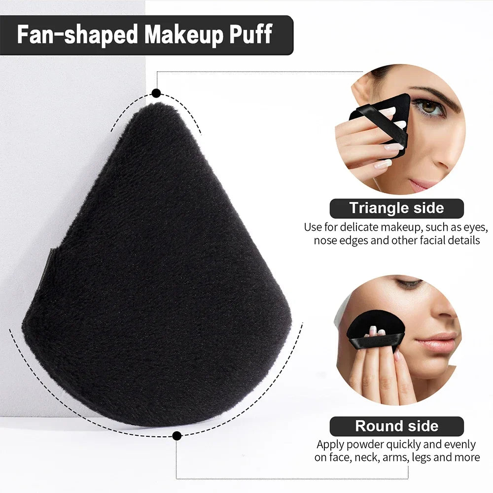 Wholesale 10/ 12 Pcs Triangle Powder Puff Wet Dry Use For Loose Powder Liquid Cosmetic Soft Plush Powder Puff Makeup Foundation Lootquake LLC