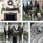 Halloween Black Gauze Horror Decor Tablecloth Table Flag Black Mesh Bar Ghost House Chamber Terror Decor Outdoor Hanging Gauze