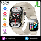LIGE FlashSmart: 2 HD, AI, Sports & Health Tracker THRIXINE
