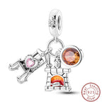 S925 Sterling Silver Princess Golf Hamster Camera Travel Three Piece Set Charms Beads 3mm DIY Fine Jewelry Making Lootquake LLC
