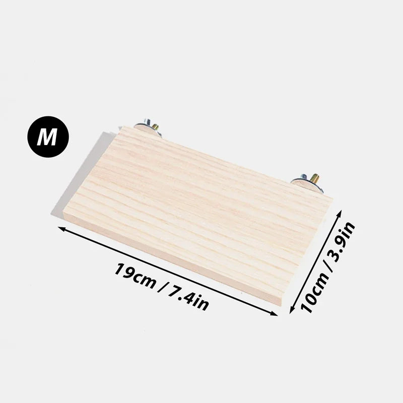 Wood Stand Platform Pet Bird Toys Parrot Rack Hamster Perches Paw Clean Cage Board Accessories for Gerbils Mice Wood Toys Lootquake LLC