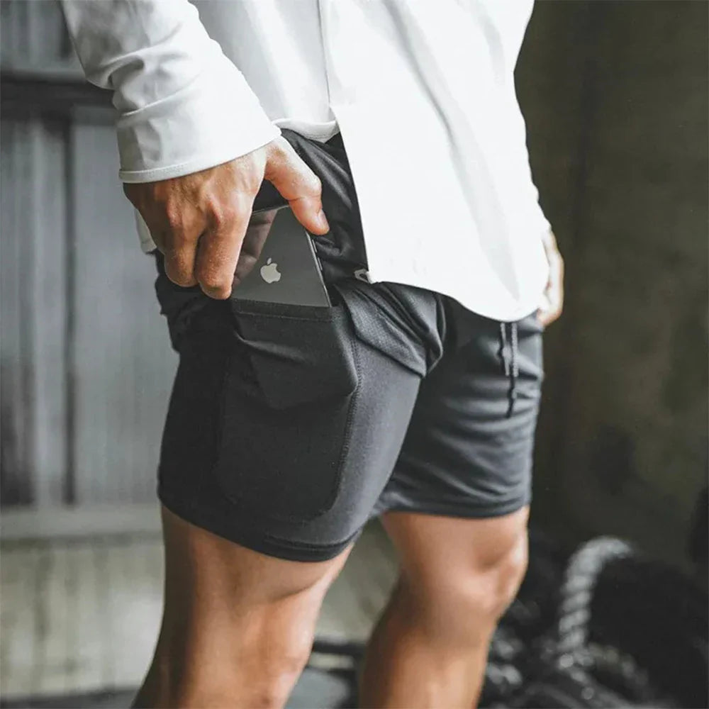 Men's Gym Short Double-deck Quick Dry - SJB-DIAMOND ELITES