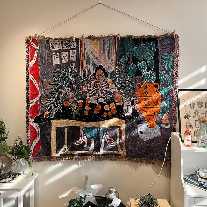 Casual Blankets Bed Decoration Woman Henri Matisse Carpet Sofa Sofa Blanket Throw Blankets Leisure Rug Single Tapestry drop ship Lootquake LLC