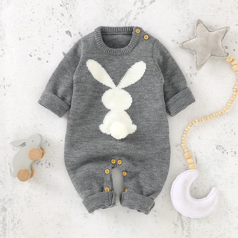 Spring Baby Rompers Long Sleeve Rabbit Knit Newborn Boy Girl Easter Jumpsuits Playsuits One Piece Infant Unisex Overalls Clothes Lootquake LLC