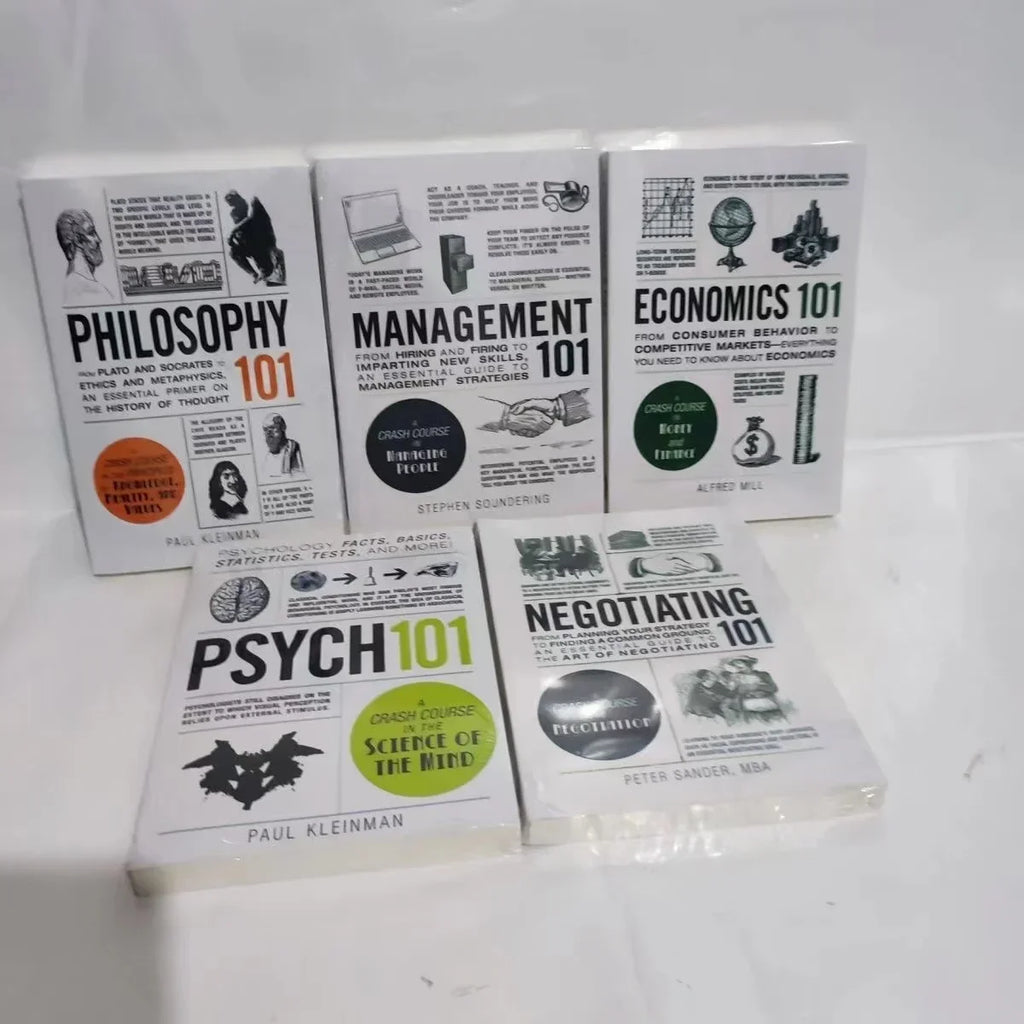 5 Books Set 101 Series Book for Philosophy, Management,Economics,Negotiating,PSYCH Books Paperback in English Books Lootquake LLC