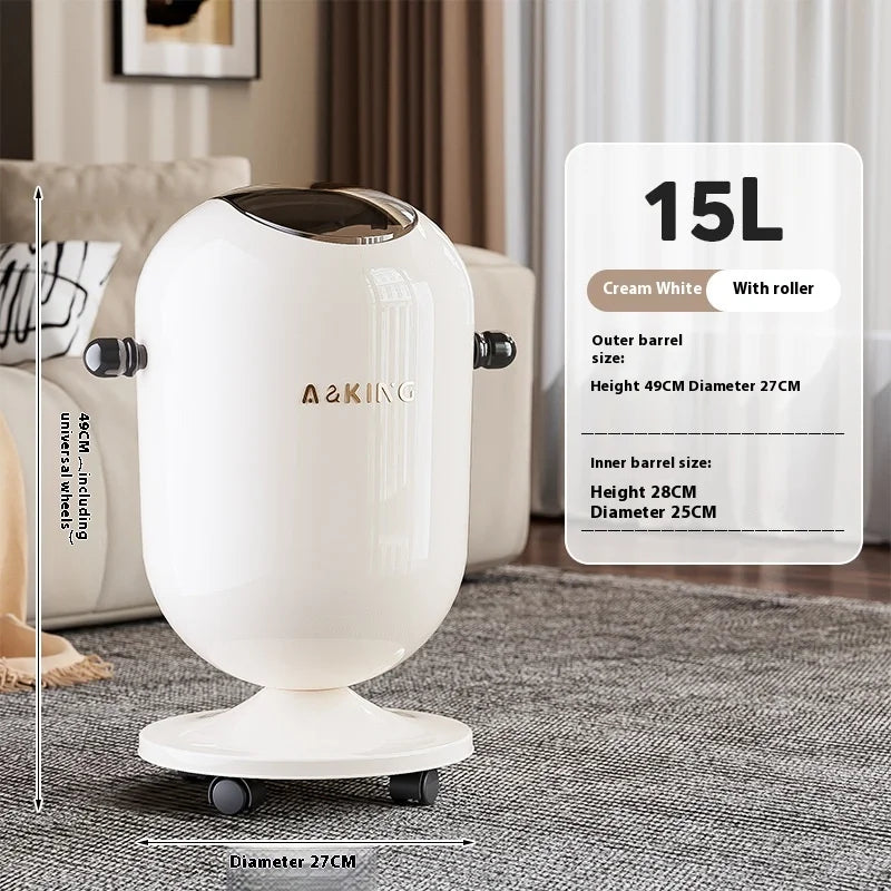 Premium Touch-Free Trash Can Large Capacity Stainless Steel Waste Bin for Living Room Kitchen Bathroom Floating Lid Tall Design Lootquake LLC
