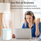 2000ml Air Humidifier Double spray Mist nozzle Cool Mist Large capacity Colorful Night Light usb H2O Air Diffuser Humidifier
