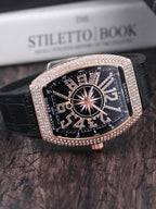 Luxury Diamond wristwatch for women Fasion and elegant quartz watch with silicone watchstrap Waterproof luminous Tonneau watch