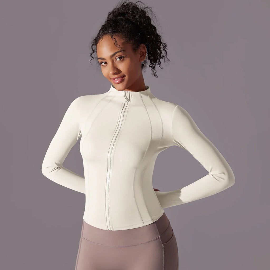 Women's Full Zip Yoga Top With Thumbholes - SJB-DIAMOND ELITES