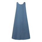 Summer Muslim Long Dress Abaya ZANZEA Women Vintage Sleeveless Denim Blue Maxi Vestidos Dubai Robe Casual Loose Ramadan Sundress