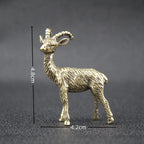 Statue Car Decoration Miniature Ornaments Retro Brass Goat Sculpture Office Desk Rich Cow Creative Small Gifts ﻿