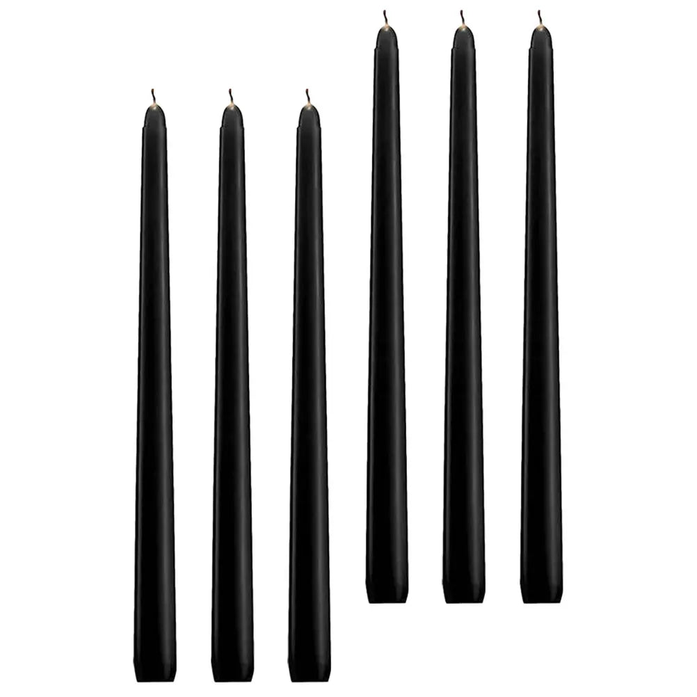 6pcs Tall Taper Paraffin Wax Candles Black Unscented Candles Bulk Pack Decorations For Wedding Home Party Events Lootquake LLC