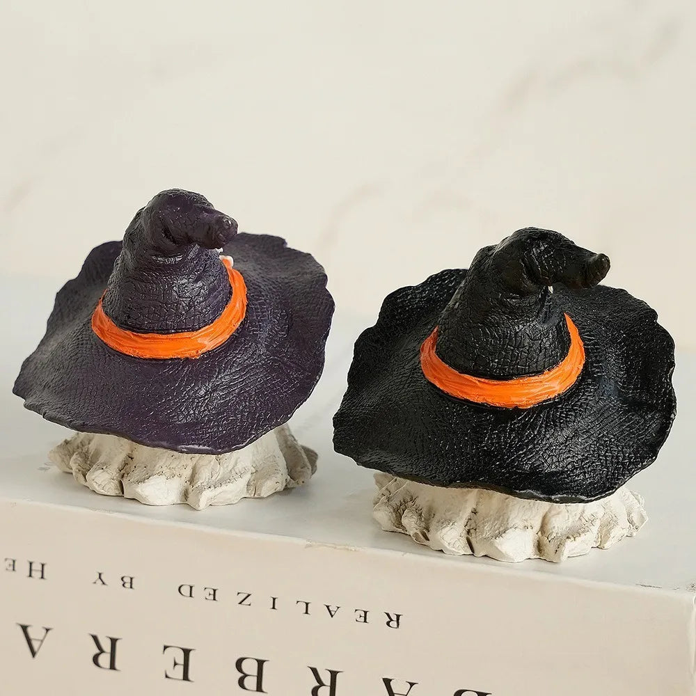 1PC Halloween Horror Hat Ghost Resin Craft Home Decor Scary Ornament Decoration Party Gift Spooky Collectible Art Fairy Garden Lootquake LLC
