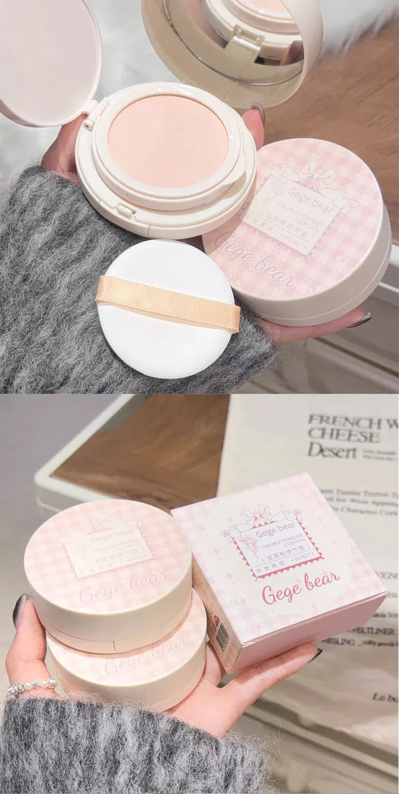 Matte Face Pressed Powder Oil Control Natural Full Coverage Moisturizing Whitening Foundation Cream Base Makeup 2 In 1 Cosmetic Lootquake LLC