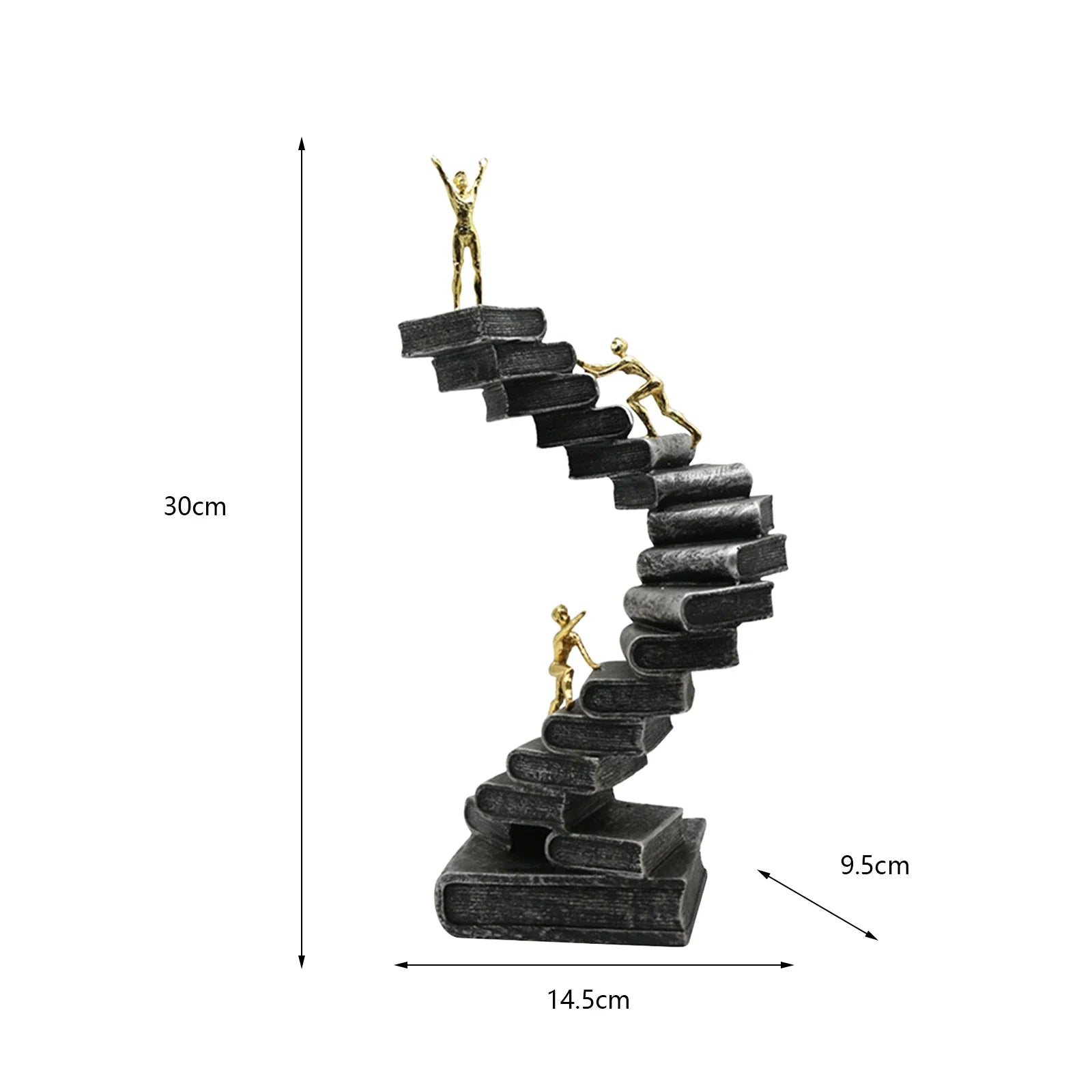 Resin Crafts Thinker Statues Ladder Statue For Bookshelf Decorative Objects Decoration Book Mountain Staircase Statue Lootquake LLC